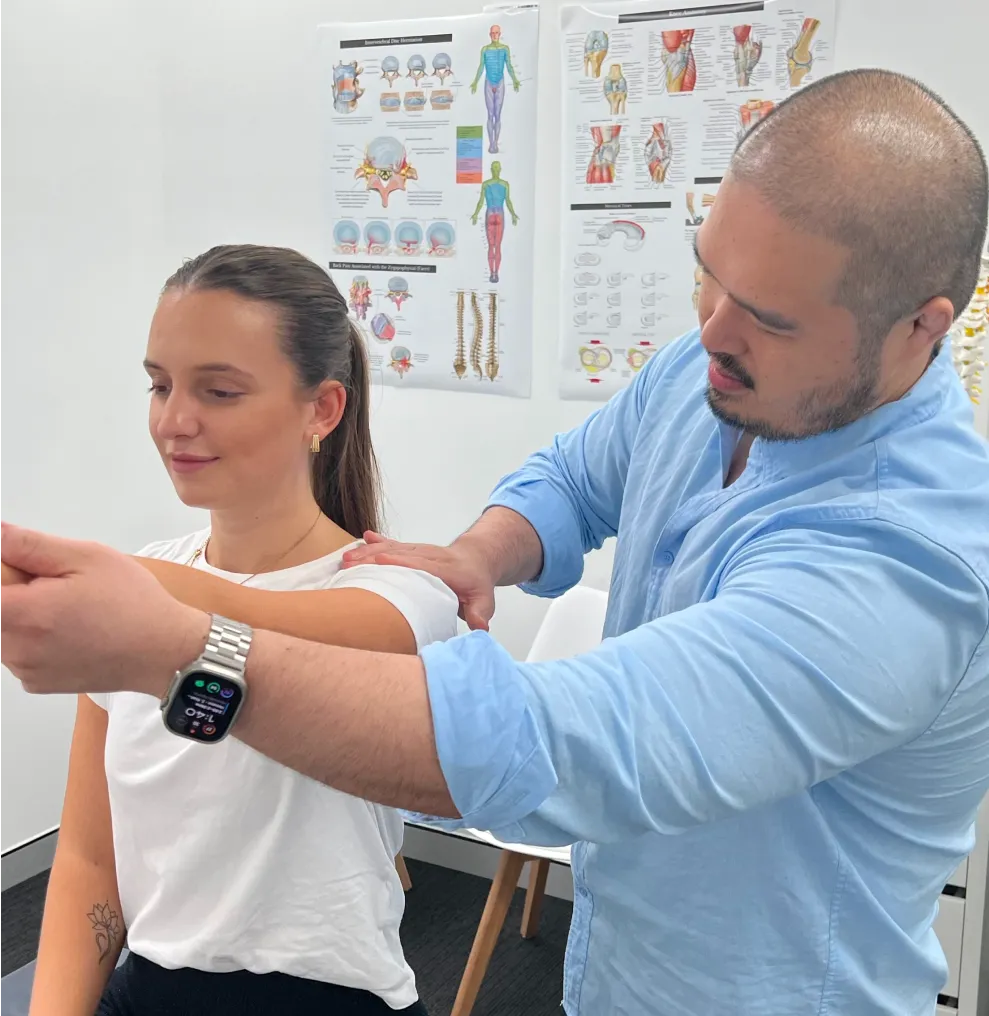 Chiropractor helping a patient